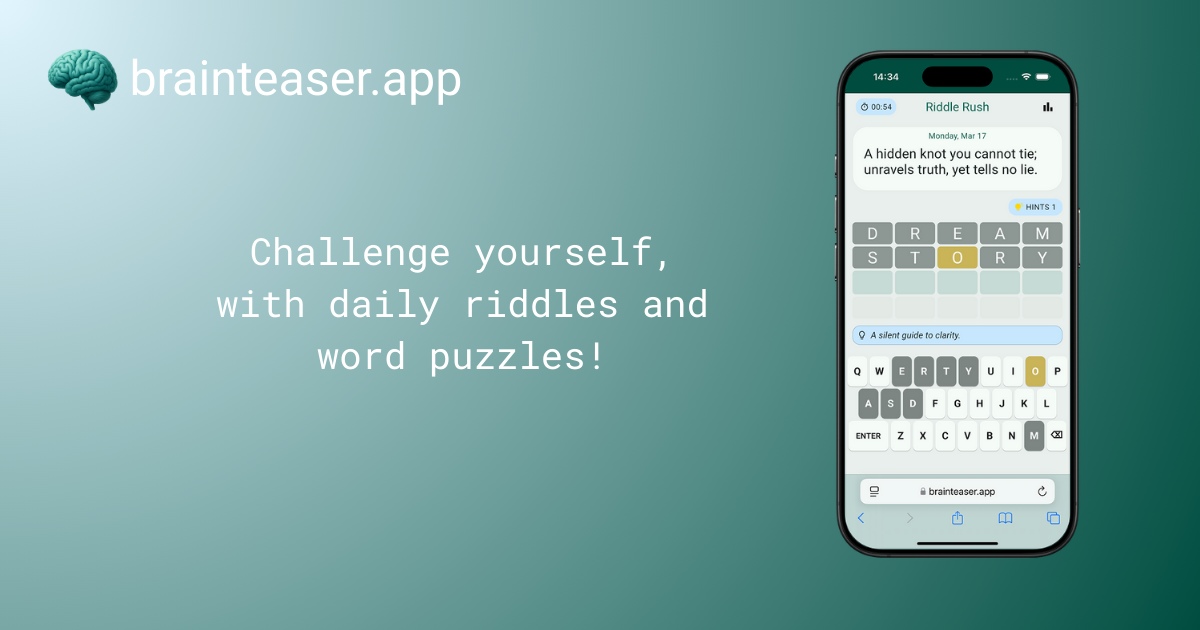 Brain Riddles Apps brainteaser.app - Daily Riddles, Brain Teasers and Word Puzzles